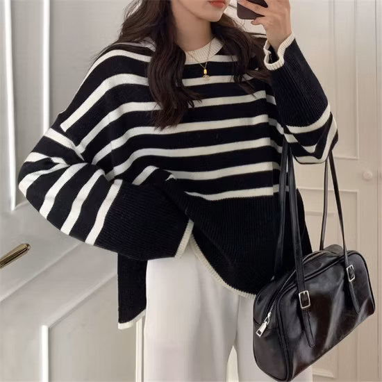 Ripped Sweater New Trend Loose Lazy Wind Jacket Tops Sweatershirt (SW8008)