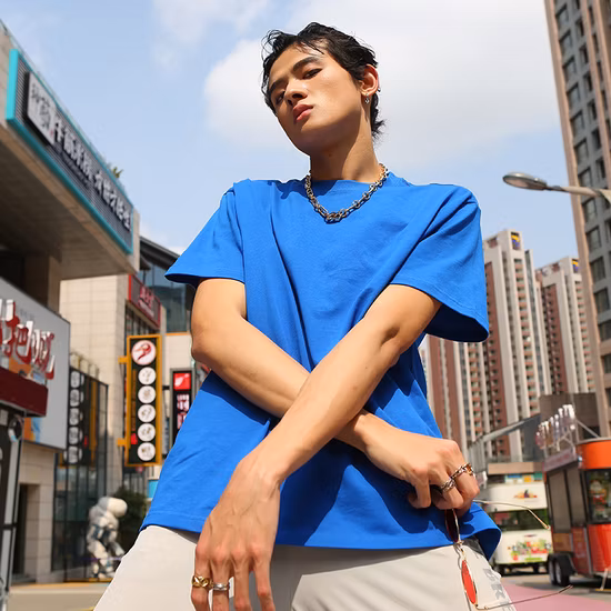 Screen Printing Black Plain Customized Blank Men Cotton T Shirt