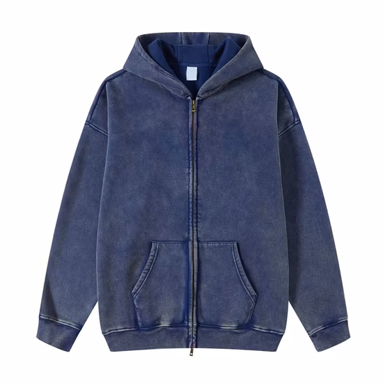 Full Zip Vintage High Quality Plain Hoody Heavyweight Hoodie