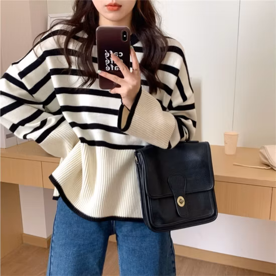 Ripped Sweater New Trend Loose Lazy Wind Jacket Tops Sweatershirt (SW8024)