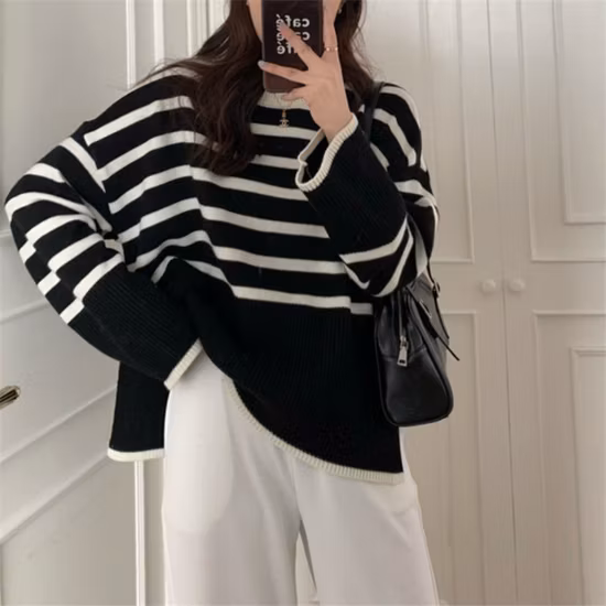 Ripped Sweater New Trend Loose Lazy Wind Jacket Tops Sweatershirt (SW8024)