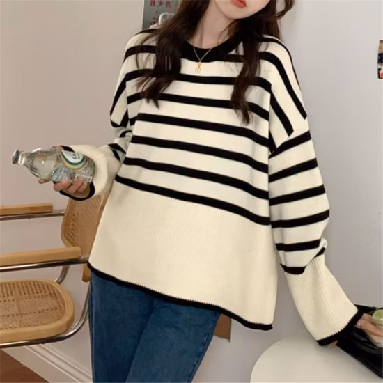 Ripped Sweater New Trend Loose Lazy Wind Jacket Tops Sweatershirt (SW8024)